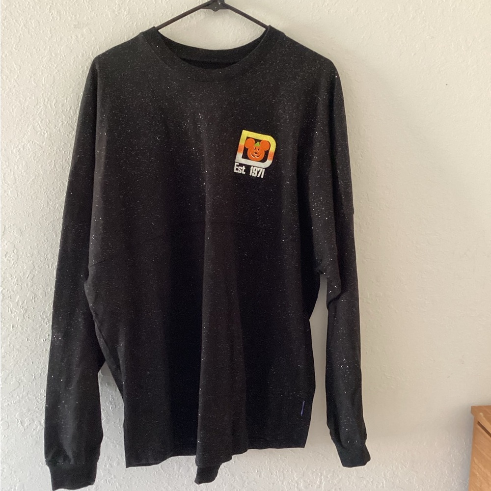 WALT DISNEY WORLD Parks Halloween Candy Corn Spirit Jersey Black Glitter
